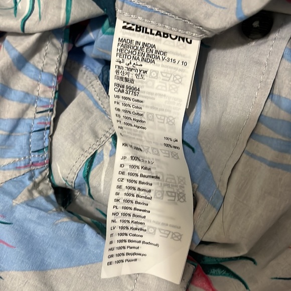 NWT Billabong Mens Hawaiian Shirt Small - Picture 5 of 5